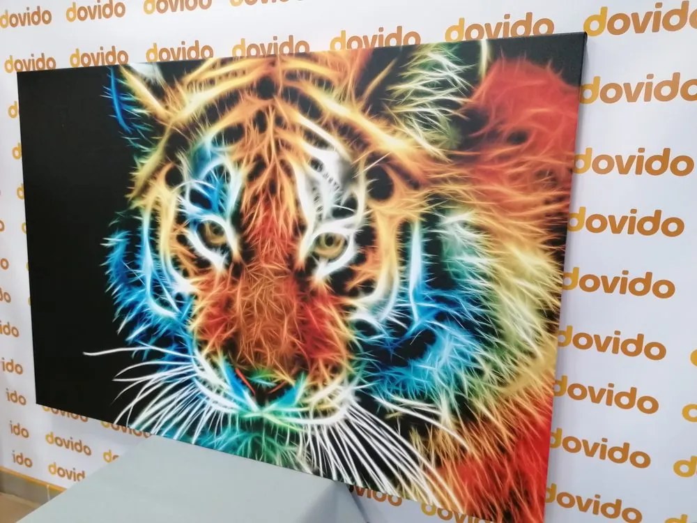 Εικόνα του κεφαλιού μιας τίγρης σε αφηρημένο σχέδιο