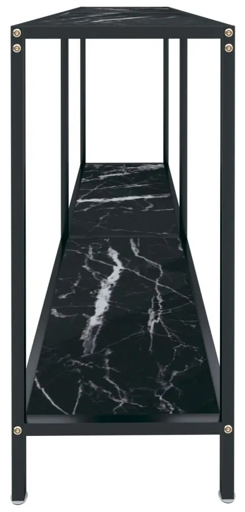 Τραπέζι Κονσόλα Μαύρο 140 x 35 x 75,5 εκ. από Ψημένο Γυαλί - Μαύρο