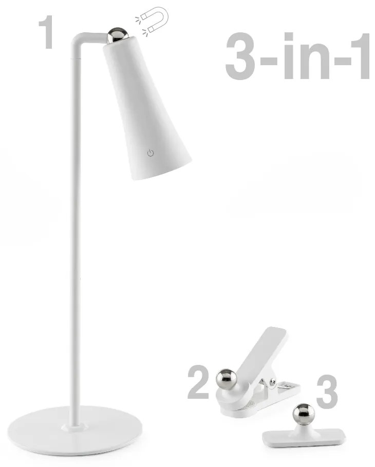 Omnia 1007083 Φωτιστικό Γραφείου LED Flexy 3 in 1 , 3W , 4000K , Λευκό
