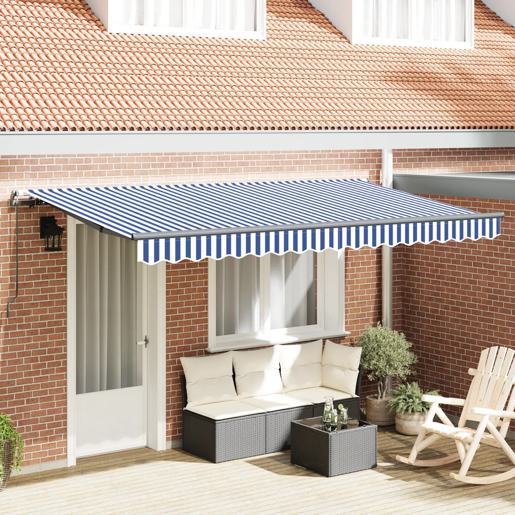 vidaXL Σκηνίτσα Αναδιπλούμενη Μπλε, Λευκό 350 x 200 cm