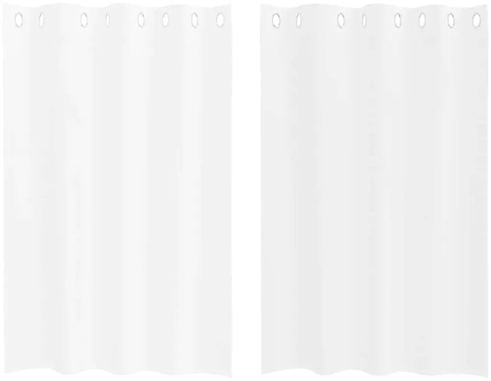 vidaXL Κουρτίνες με κουρτίνες 2 pcs Λευκό 140x140εκ Πολυεστέρας