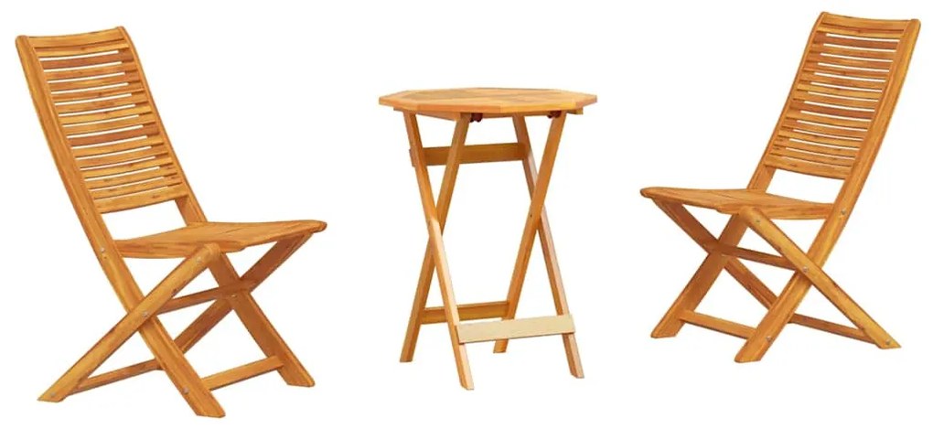 vidaXL Φορητό Σετ Μπιζερί 3 pcs Καφέ Στερεό Ξύλο Ακακίας