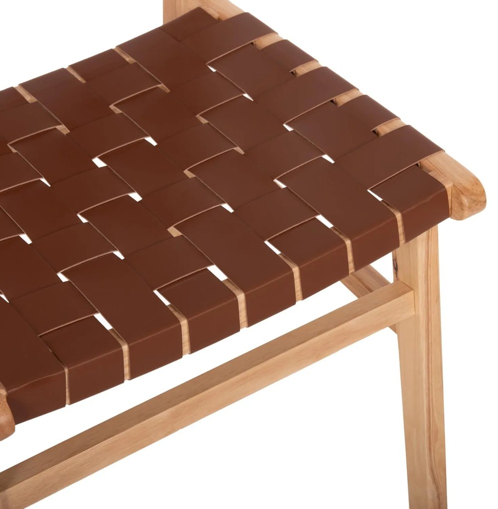 Καρέκλα FELIPE Ξύλο Τοοn με Καφέ PU 49x59x86Yεκ. 49x59x86 εκ.