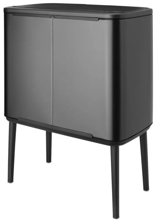 Κάδος Brabantia Bo Touch 1008857, 3x11 l, Ομαλό και αθόρυβο άνοιγμα, Μεγάλο άνοιγμα, Σκούρο γκρι