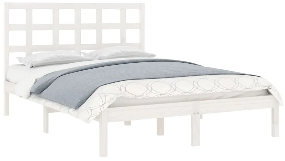 vidaXL Πλαίσιο Κρεβατιού Λευκό 120 x 200 εκ. από Μασίφ Ξύλο