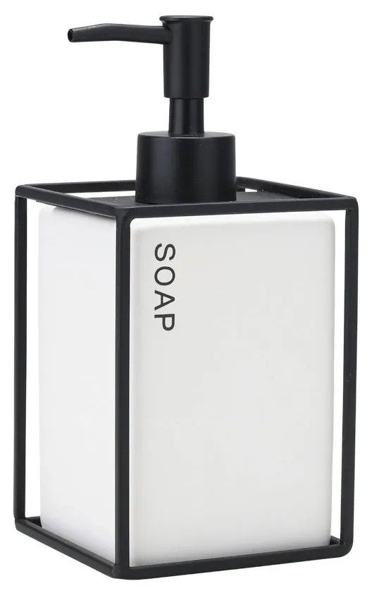 ESTIA ΑΝΤΛΙΑ ΣΑΠΟΥΝΙΟΥ CAGE 450ML ΚΕΡΑΜΙΚΗ ΛΕΥΚΗ ΜΕ ΜΕΤΑΛΛΙΚΟ ΠΛΑΙΣΙΟ