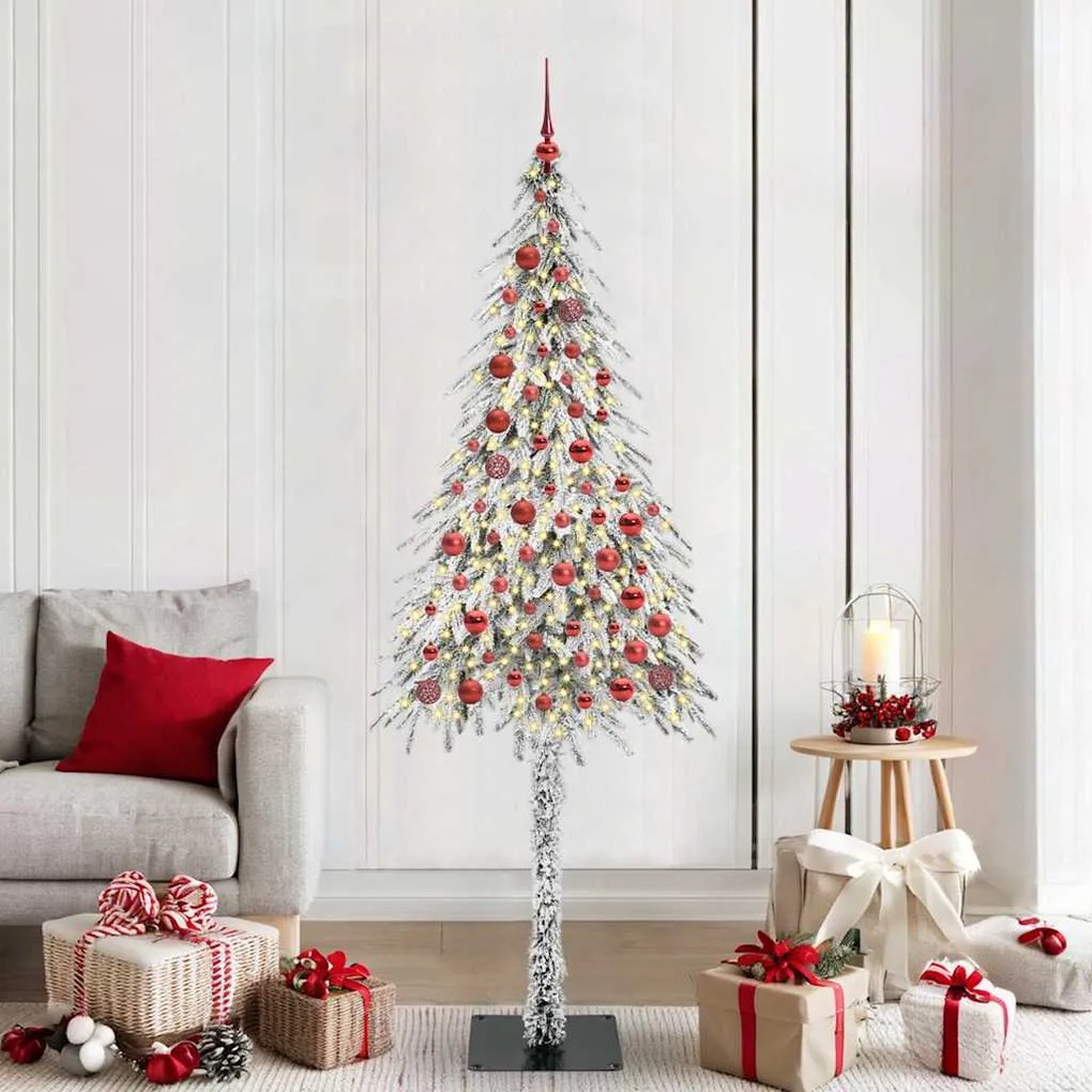 vidaXL Χριστουγεννιάτικο Δέντρο με 300 LED Λευκό 210 cm ΠΕ και Ατσάλι
