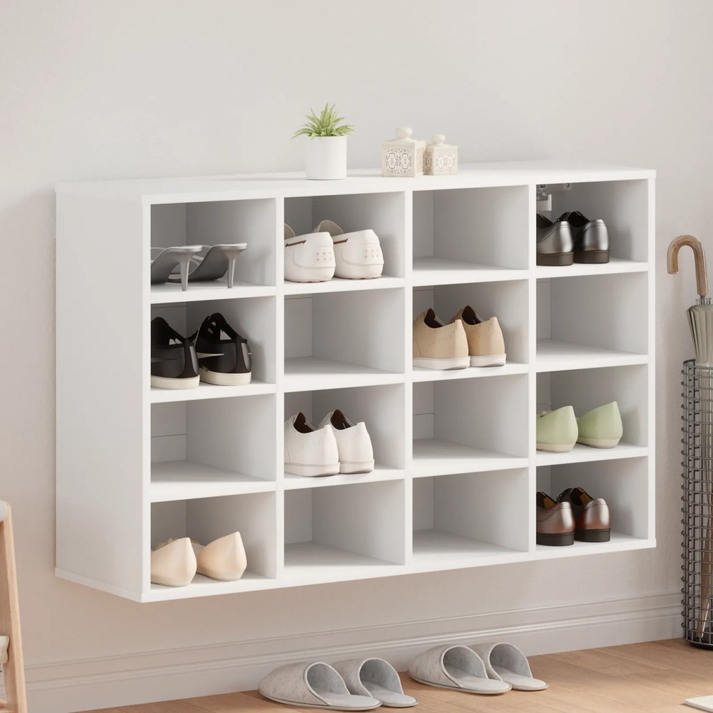 vidaXL Ντουλάπα Παπουτσιών Λευκό 103 x 30 x 67 εκ. Επεξεργασμένο ξύλο