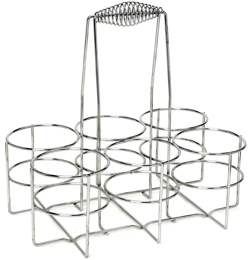 Μπουκαλοθήκη 6 Θέσεων Μεταλλική Inox ESPIEL 32x22x32εκ. MTT152