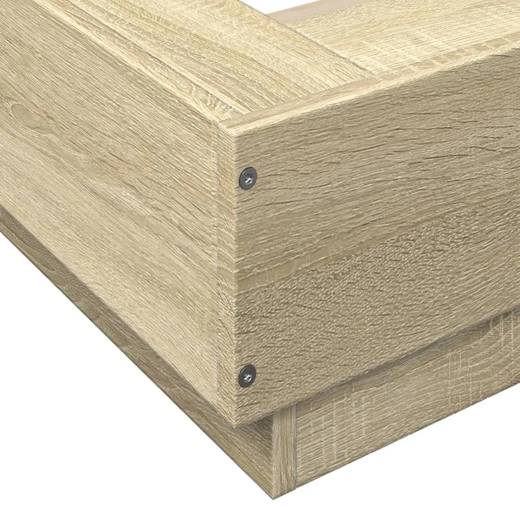 vidaXL Πλαίσιο Κρεβατιού Sonoma Δρυς 140x200 εκ. Επεξεργασμένο Ξύλο