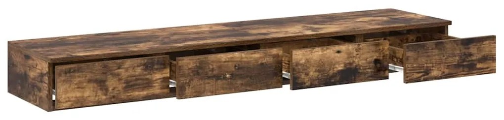 vidaXL Συρτάρια κρεβατιού Καπνιστή δρυς 160 x 36.5 x 16.5 εκ