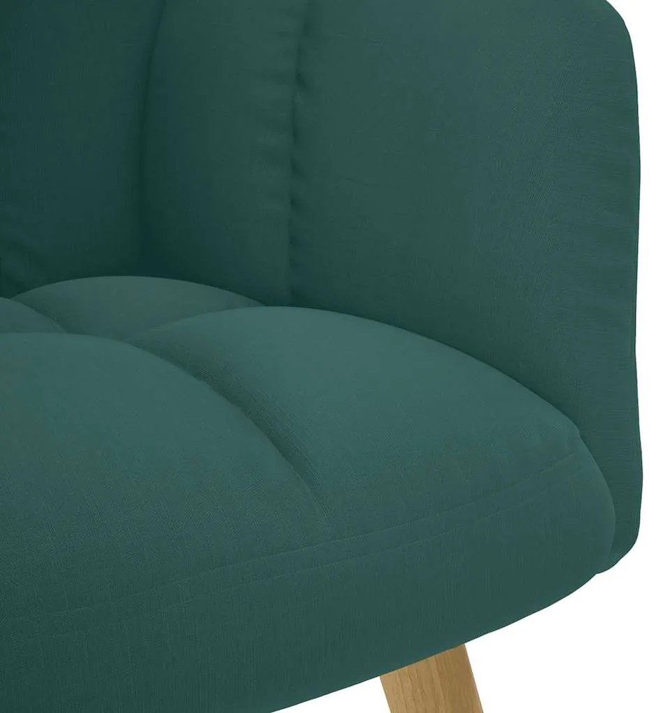 vidaXL Πολυθρόνα Relax Σκούρο Πράσινο Υφασμάτινη