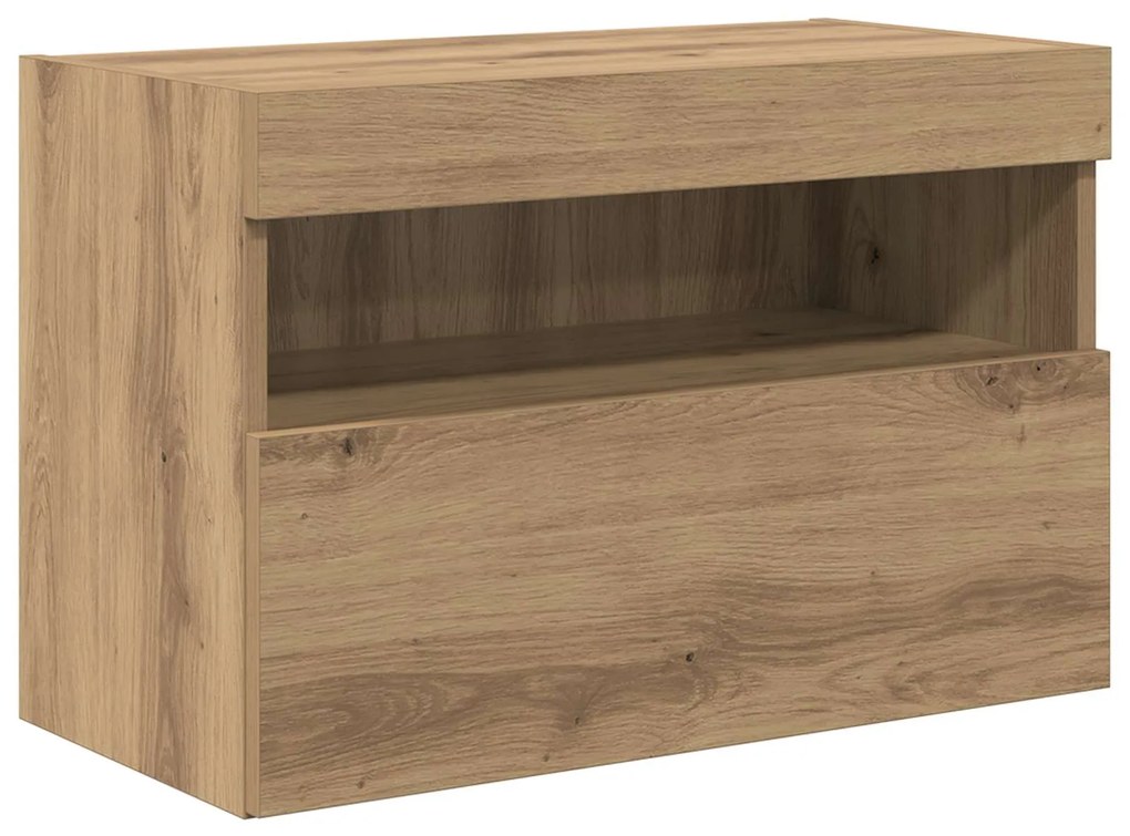 vidaXL Σετ Κονσόλας Τηλεόρασης με LED Φώτα 7 pcs artisan δρυς