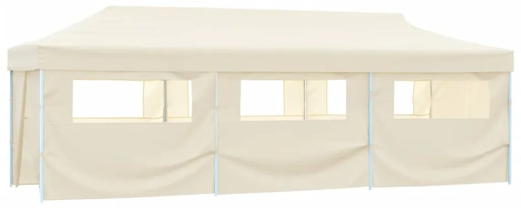 vidaXL Τέντα Εκδηλώσεων με 8 Τοιχώματα Πτυσσόμενη Pop-Up Κρεμ 870x291x315 εκ.
