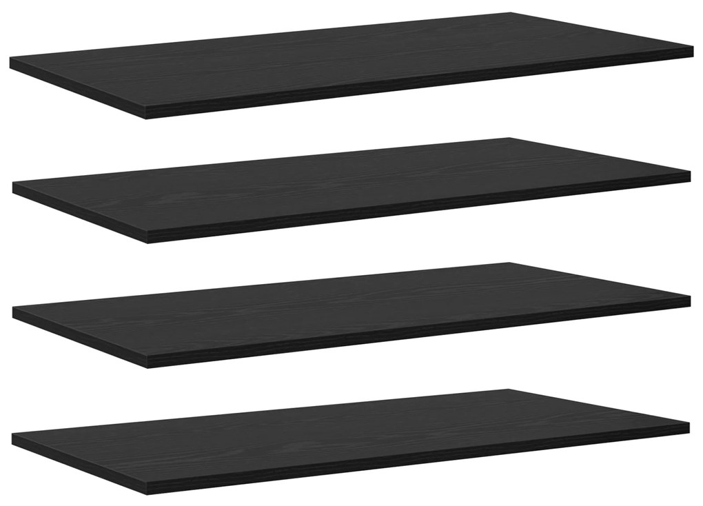 vidaXL Δίσκος Βιβλιοθήκης 4 pcs Μαύρο 100 x 40 x 1.5 εκ. Μοριοσανίδα