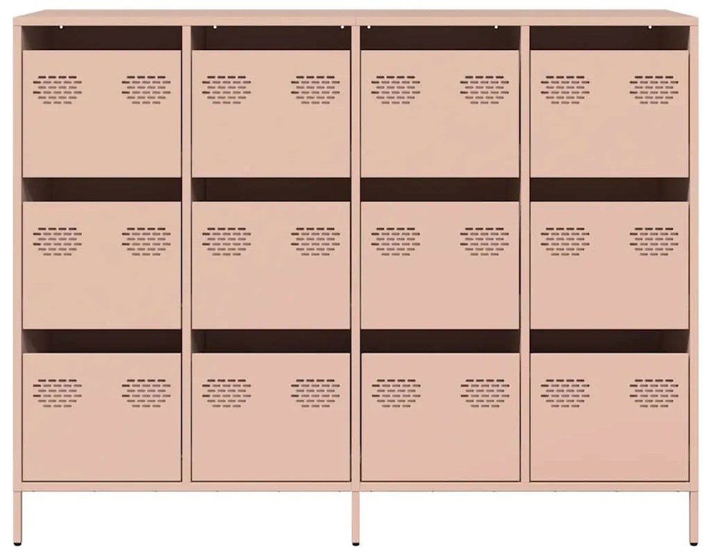vidaXL Ντουλάπι Ροζ 135x39x103,5 εκ. από Χάλυβα Ψυχρής Έλασης