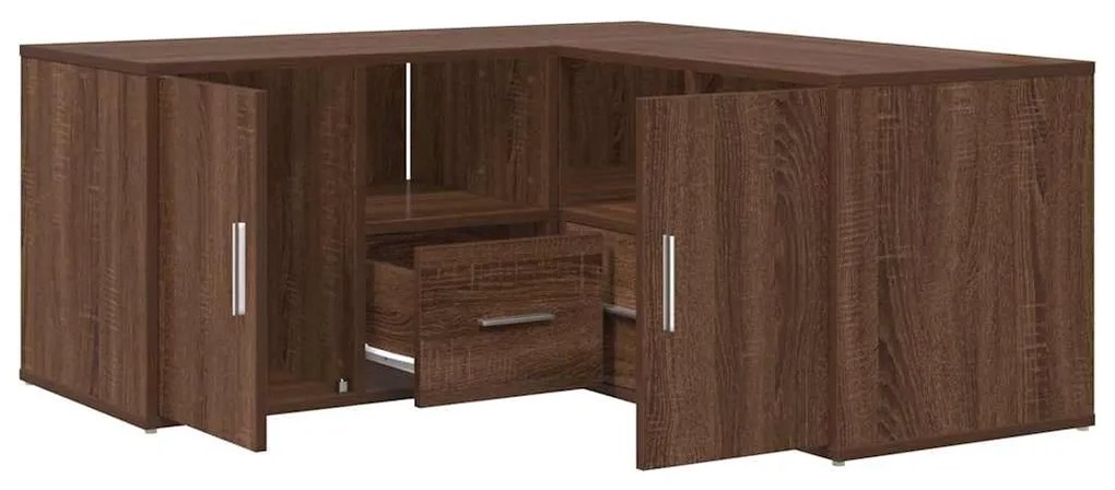 vidaXL Γωνιακό Έπιπλο Καφέ δρυς 160x40x45 εκ. από Επεξεργ. Ξύλο