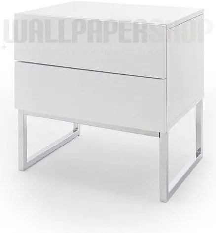 Κομοδίνο Λευκή Λάκα 50x50x40