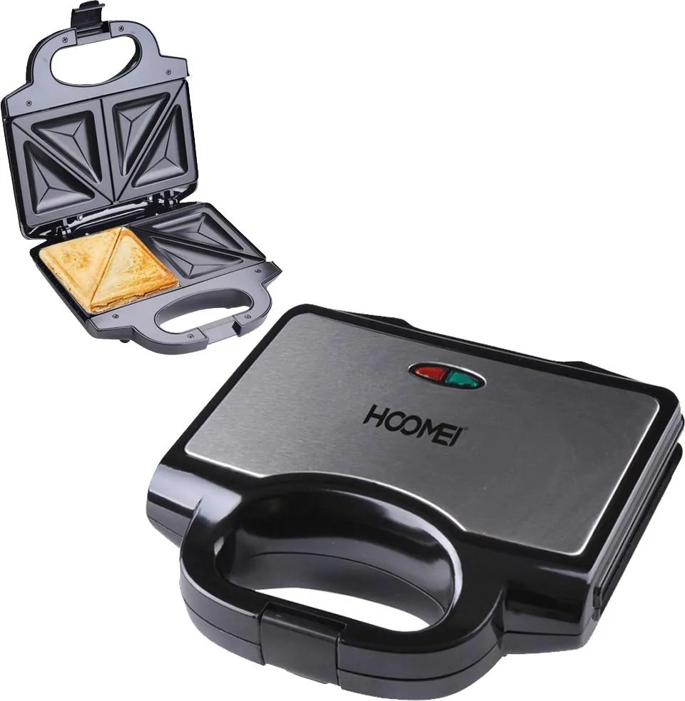 Hoomei Τοστιέρα για 2 Τοστ 750W Μαύρη HM-5845