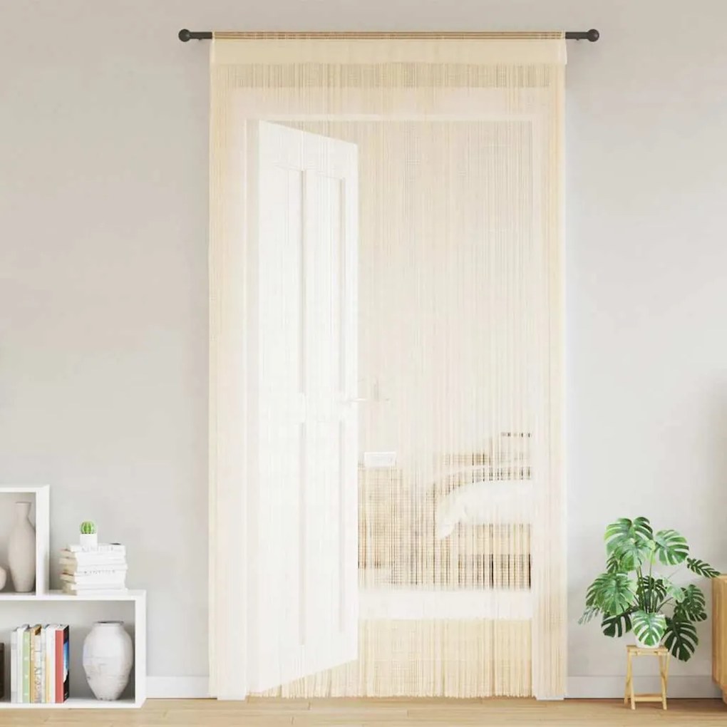 vidaXL Κουρτίνες με Κρόσσια 2 τεμ. Κρεμ 100 x 250 εκ.