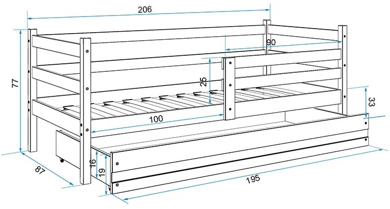 Κρεβάτι Puzzle-Λευκό-200 x 90