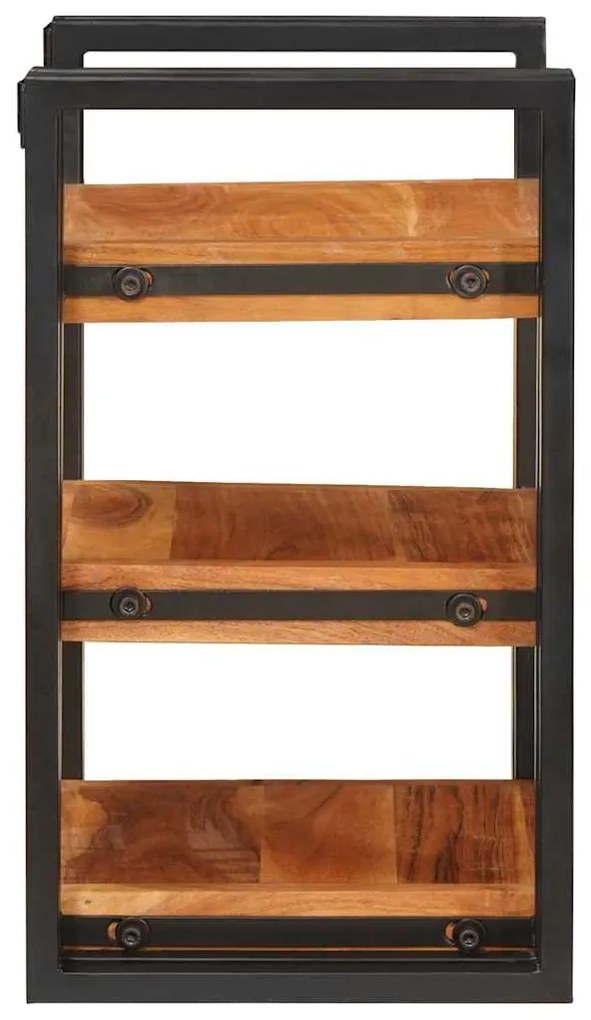 vidaXL Κομοδίνο Καφέ και μαύρο 38 x 33 x 58 εκ. Σταθερό Ξύλο Ακακίας