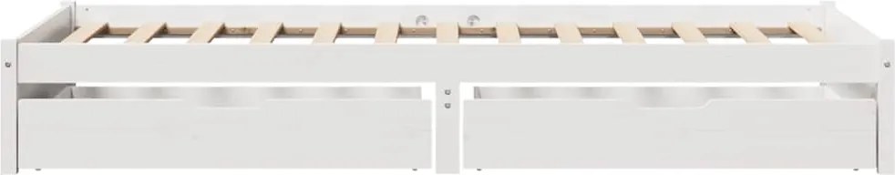 vidaXL Bed Frame Λευκό 75 x 190 cm Solid pinewood