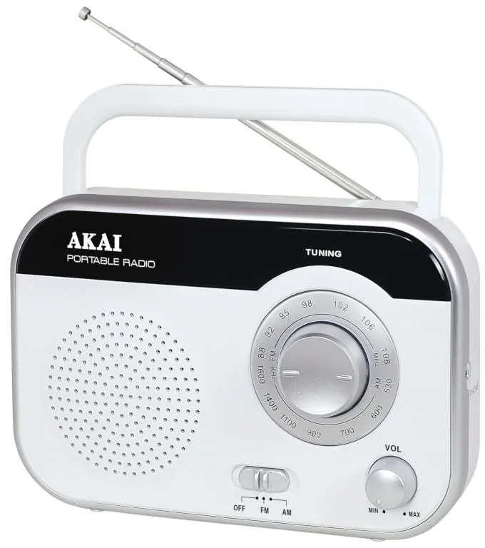 Akai PR003A-410W Φορητό αναλογικό ραδιόφωνο με είσοδο ακουστικών-110583-0411