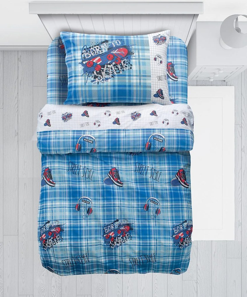 Makis Tselios Home Σετ Σεντόνια Μονά με Λάστιχο 105×200+30cm Skate