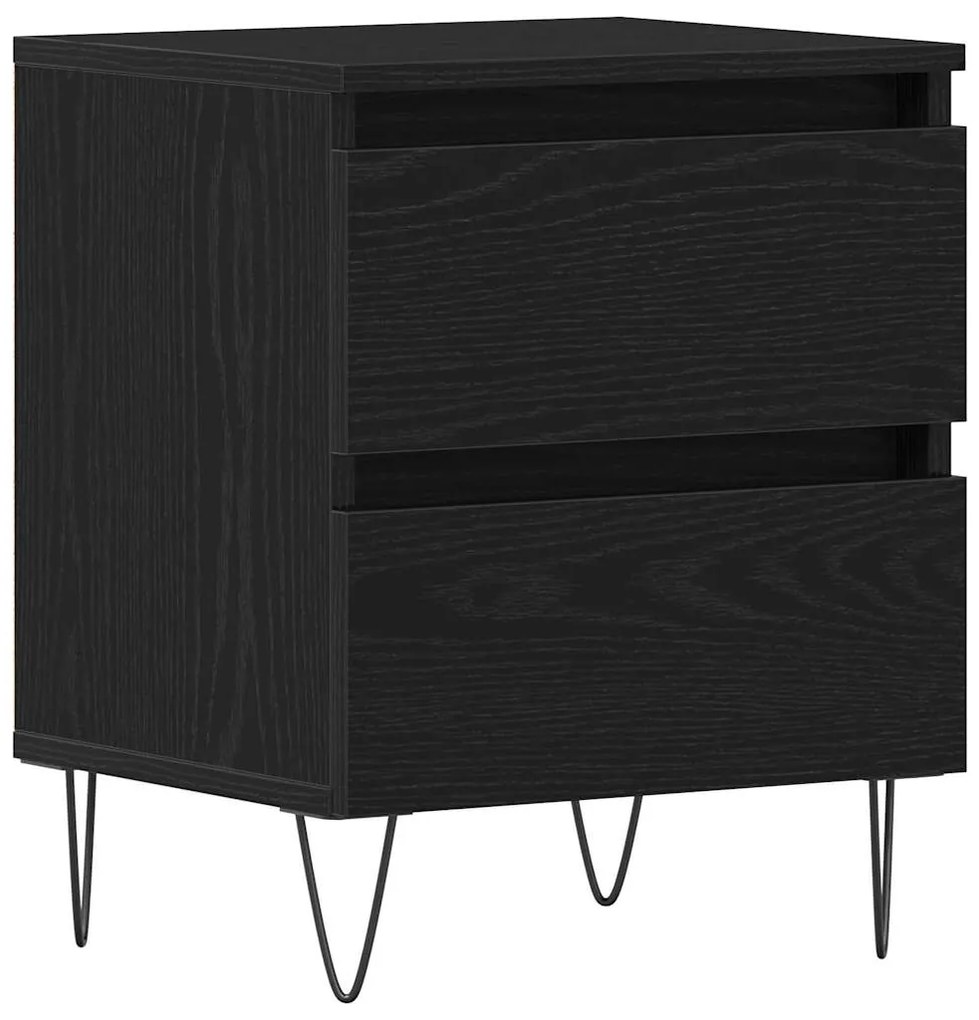 vidaXL Κομοδίνο Μαύρη δρυς 40 x 35 x 50 εκ. Επεξεργασμένο ξύλο