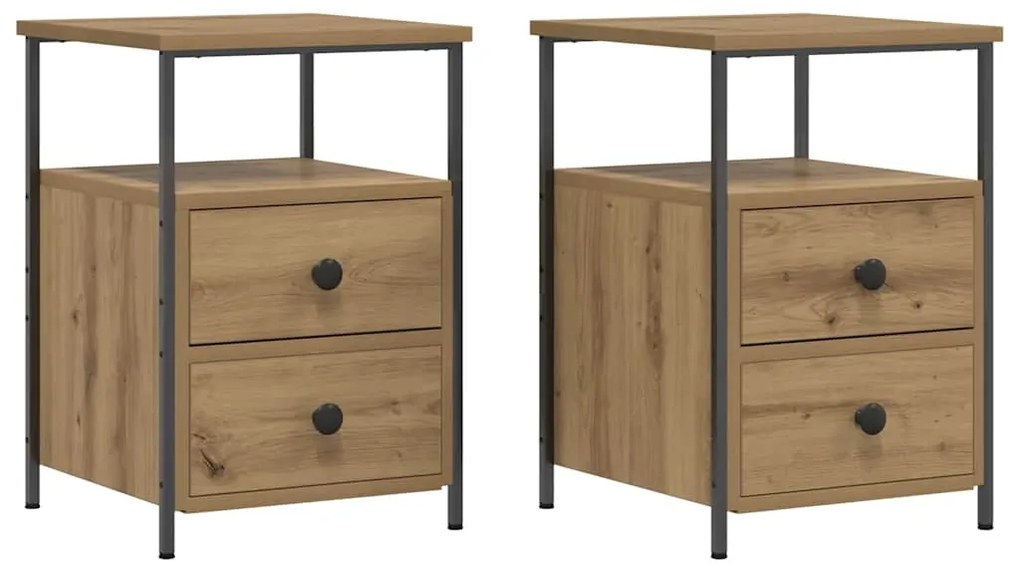 vidaXL Κομοδίνα 2 τεμ Artisan Oak 34x35,5x50 cm Κατασκευασμένο ξύλο