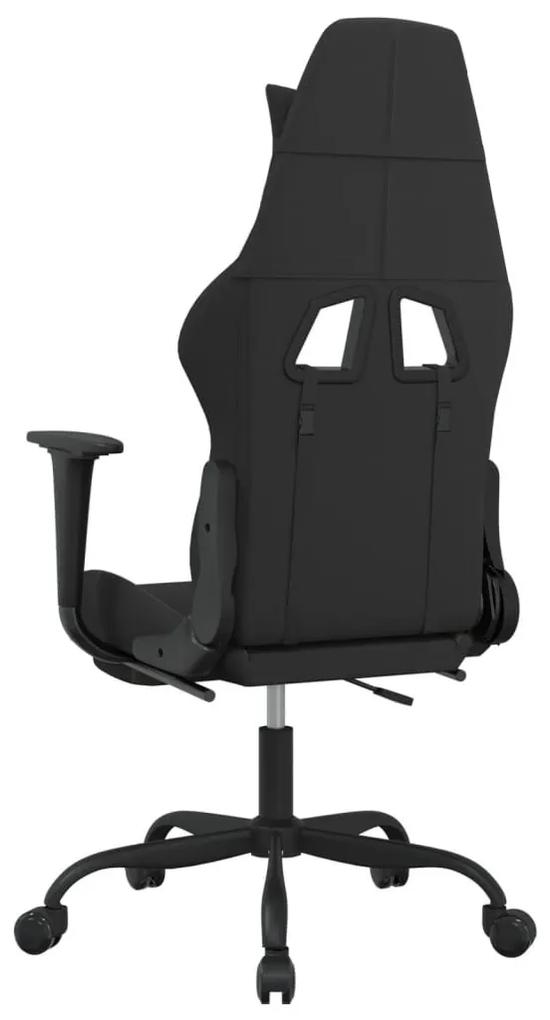 Καρέκλα Μασάζ Gaming Μαύρη &amp; Taupe Υφασμάτινη με Υποπόδιο - Μπεζ-Γκρι