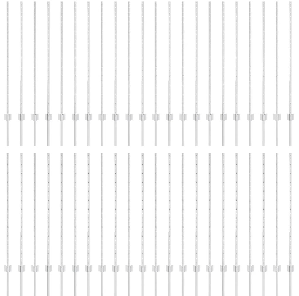 vidaXL Μεταλλικές Στήλες Φράχτη Ασημί 44 pcs Ασημί 100 x 1.2 εκ.