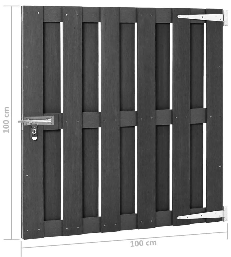 Πόρτα Φράχτη Γκρι 100 x 100 εκ. από WPC - Γκρι