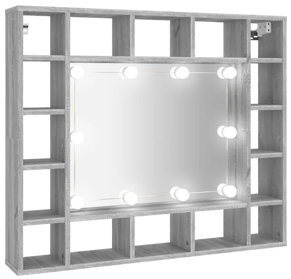 Έπιπλο Καθρέπτη με LED Γκρι Sonoma 91x15x76,5 εκ. - Γκρι