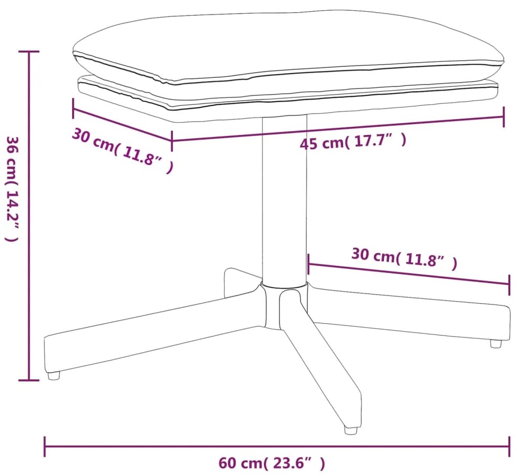 vidaXL Υποπόδιο Μπλε 60x60x36 εκ. Ύφασμα & Συνθετικό Δέρμα