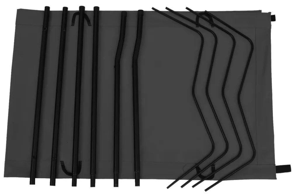 vidaXL Κρεβάτια Κάμπινγκ 2 τεμ Μαύρα 180x60x19 εκ Ύφασ. Oxford/Ατσάλι