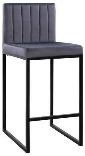 ΣΚΑΜΠΟ ΜΕΣΑΙΟΥ ΥΨΟΥΣ ΒΕΛΟΥΔΟ ΓΚΡΙ & ΜΑΥΡΟ ΜΕΤΑΛΛΙΚΟ ΣΚΕΛΕΤΟ FB98525.01 40x49x96Υ εκ. 0510733