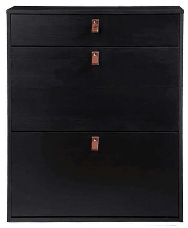 Παπουτσοθήκη Porto Bello 80x24xH95cm Black 10-0033 Μελαμίνη