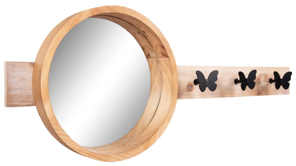 ΚΑΘΡΕΠΤΗΣ ΤΟΙΧΟΥ ΣΤΡΟΓΓΥΛΟΣ SCUTTLE HM4222 FIR WOOD&MDF-BLACK METAL 80x6,5x30,5Υεκ.