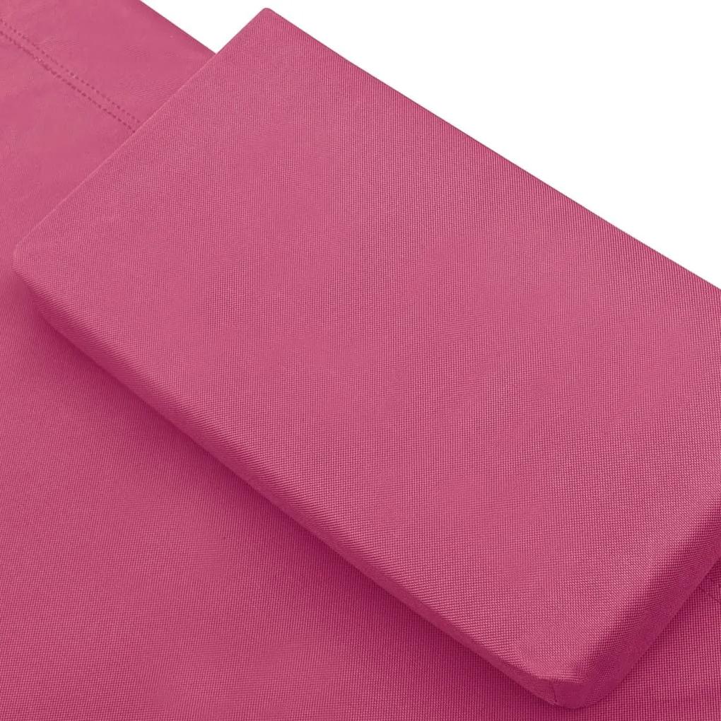 Ξαπλώστρα - Κρεβάτι Ροζ με Σκίαστρο και Μαξιλάρι - Ροζ