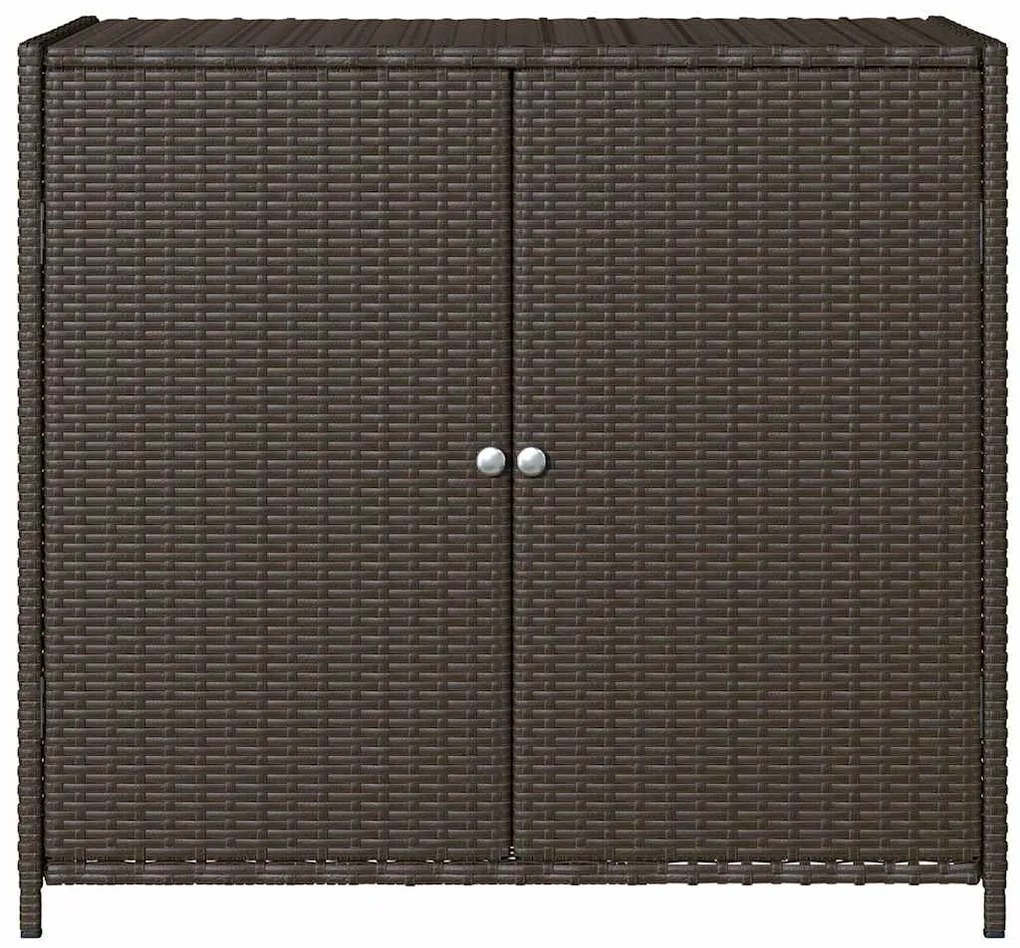 vidaXL Ντουλάπι Αποθήκευσης Κήπου Καφέ 83x45x76 εκ. Συνθετικό Ρατάν