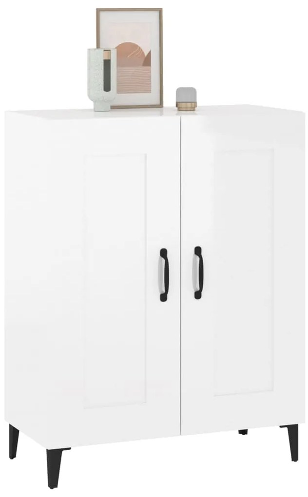 vidaXL Ντουλάπι Γυαλιστερό Λευκό 69,5x34x90 εκ. Επεξεργασμένο Ξύλο