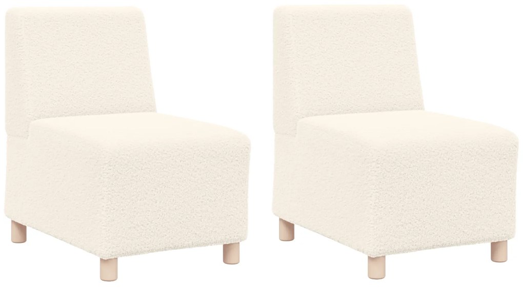 vidaXL Καθίσμα Σαλονιού 2 pcs Κρεμ 55 x 74 x 82 εκ. Βελούδο