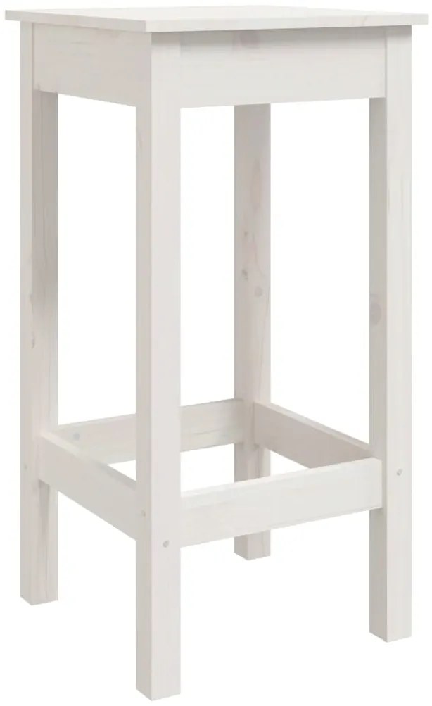 vidaXL Καρέκλες Μπαρ 2 τεμ. Λευκό 40x40x78 εκ. Μασίφ Ξύλο Πεύκου