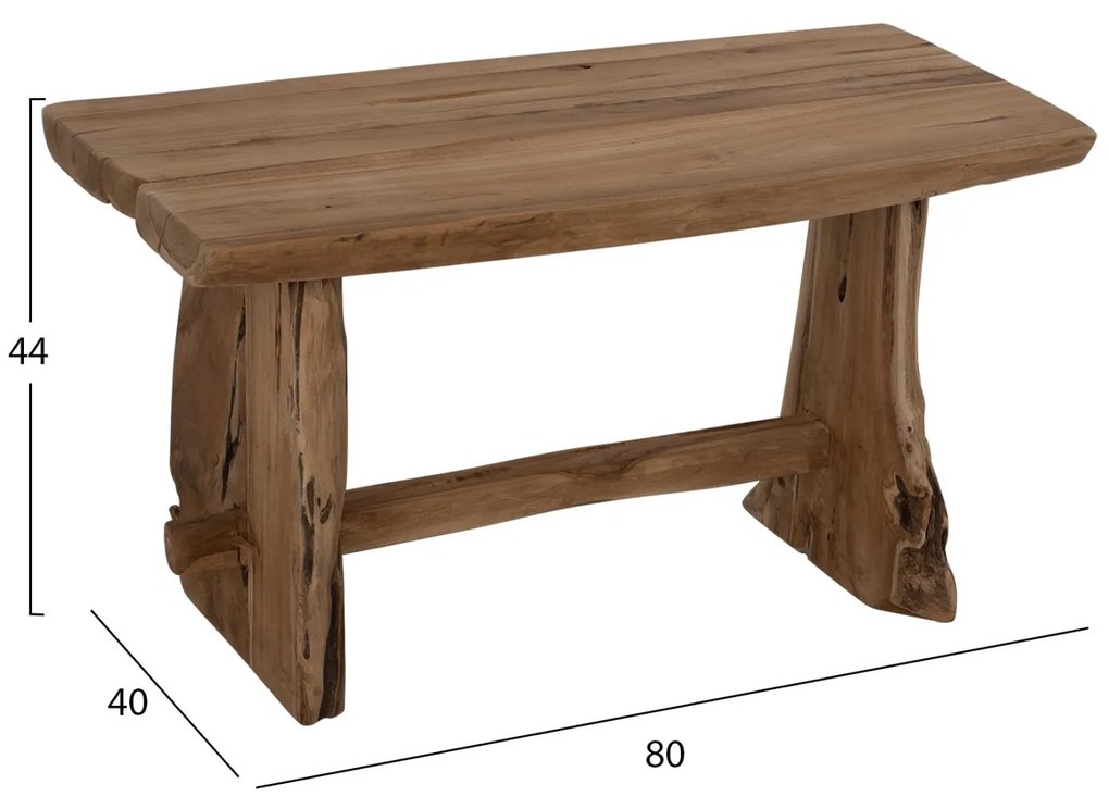 Παγκάκι YEDI C9347 Μασίφ Ξύλο Teak Φυσικό 80x40x44 εκ. 80x40x44 εκ.