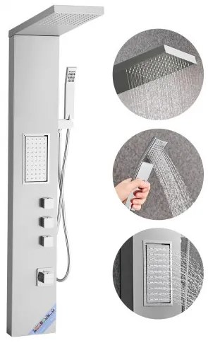 VEVOR Shower Panel Tower System Stainless Steel Column Rainfall Head Massage Jet