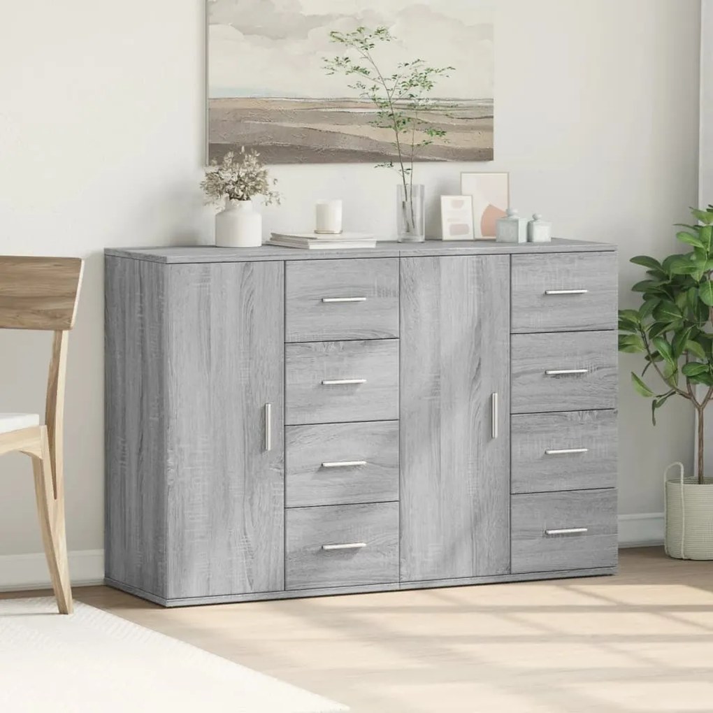 vidaXL Ντουλάπι 2 τεμ. Γκρι Sonoma 59x39x80 εκ. από Επεξεργασμένο Ξύλο