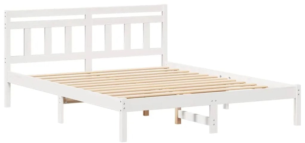 vidaXL Σκελετός Κρεβατιού Λευκό 160 x 200 cm Στερεά ξυλεία πεύκου