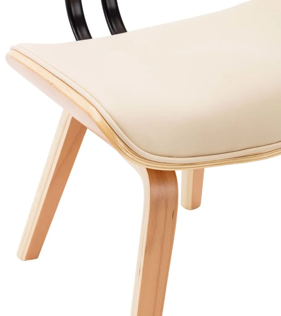 vidaXL Καρέκλες Τραπεζαρίας 2 τεμ. Κρεμ Λυγισμένο Ξύλο/Συνθετικό Δέρμα